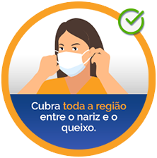 Cubra toda a região entre o nariz e o queixo.
