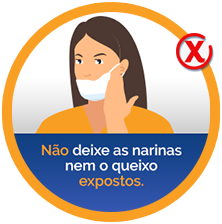 Não deixe as narinas nem o queixo expostos.