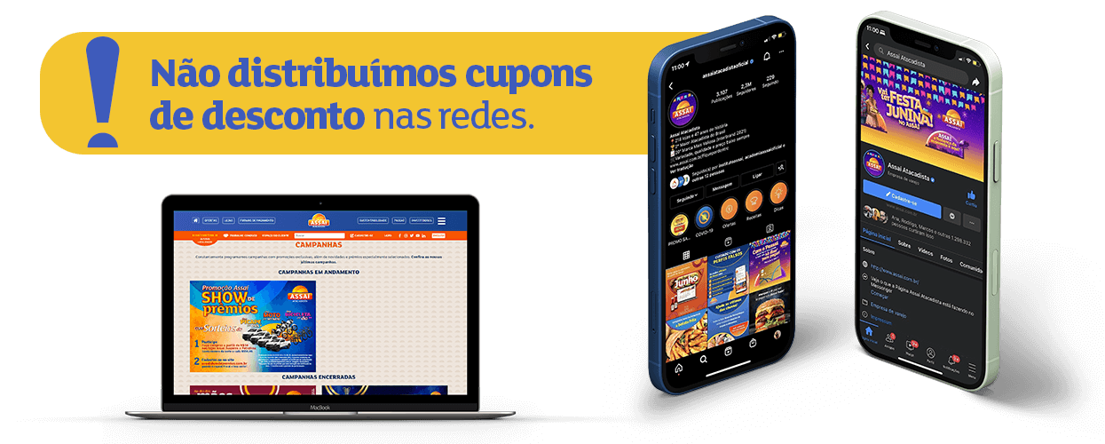 Não distribuímos cupons de desconto nas redes.