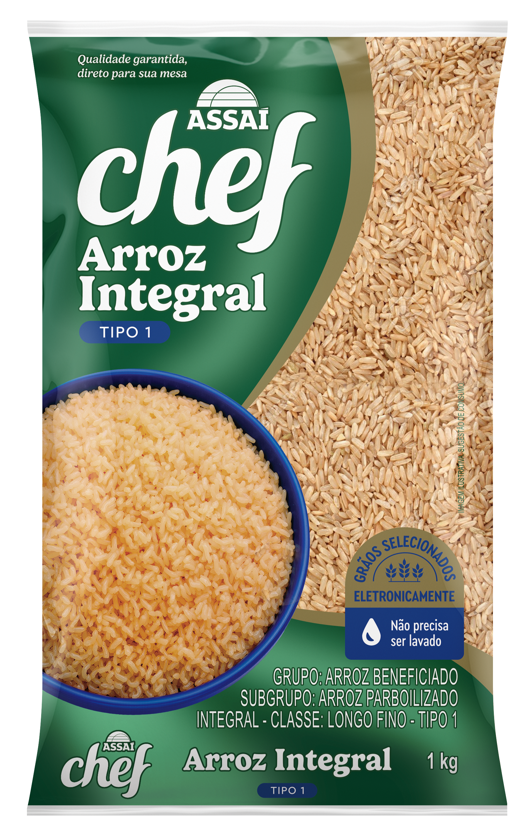 Arroz integral 1kg - frente