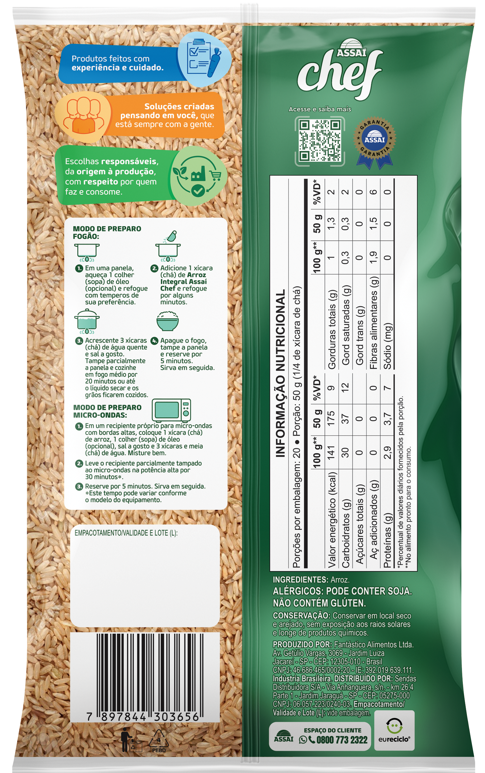 Arroz integral 1kg - Verso