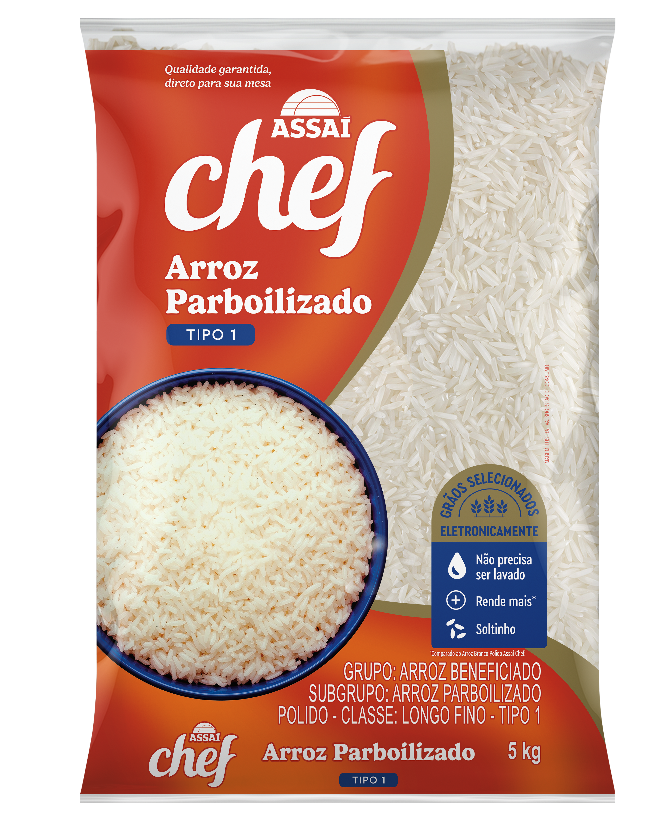 Arroz parborizado 5kg - frente