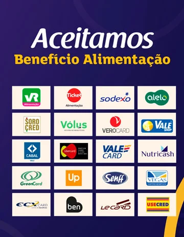 Aceitamos benefício alimentação