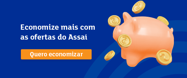 banner com cofre de porquinho e moedas falando sobre as ofertas do Assaí - Assaí Atacadista - culinária afro-brasileira