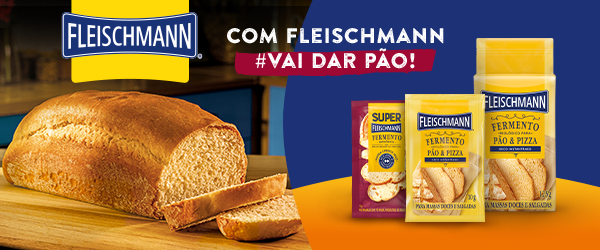 banner FLEISCHMANN com pão caseiro de embalagens de fermento - Assaí Atacadista - cachorro-quente