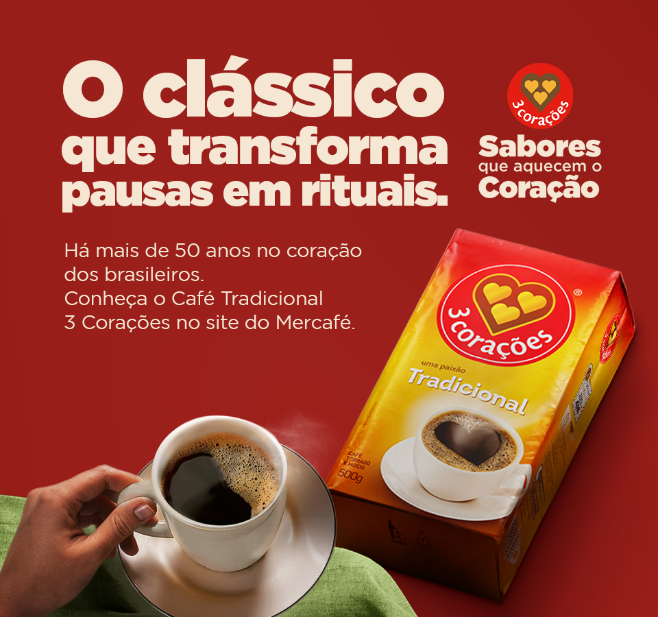 banner interno com fundo vermelho embalagem do café tradicional 3 corações e uma mão segurando uma xícara de café - fornecedores do Assaí.png.png