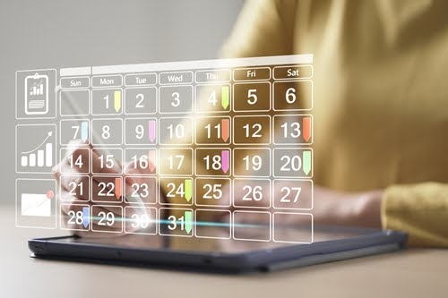 calendário mensal digital - organização da rotina - ressaca de Carnaval - Assaí Atacadista