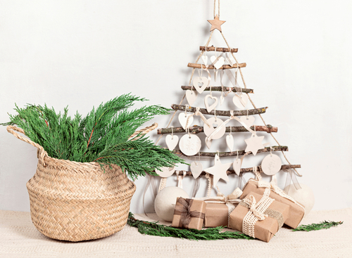 decoração de Natal - árvore de Natal natural com galhos - Assaí Atacadista
