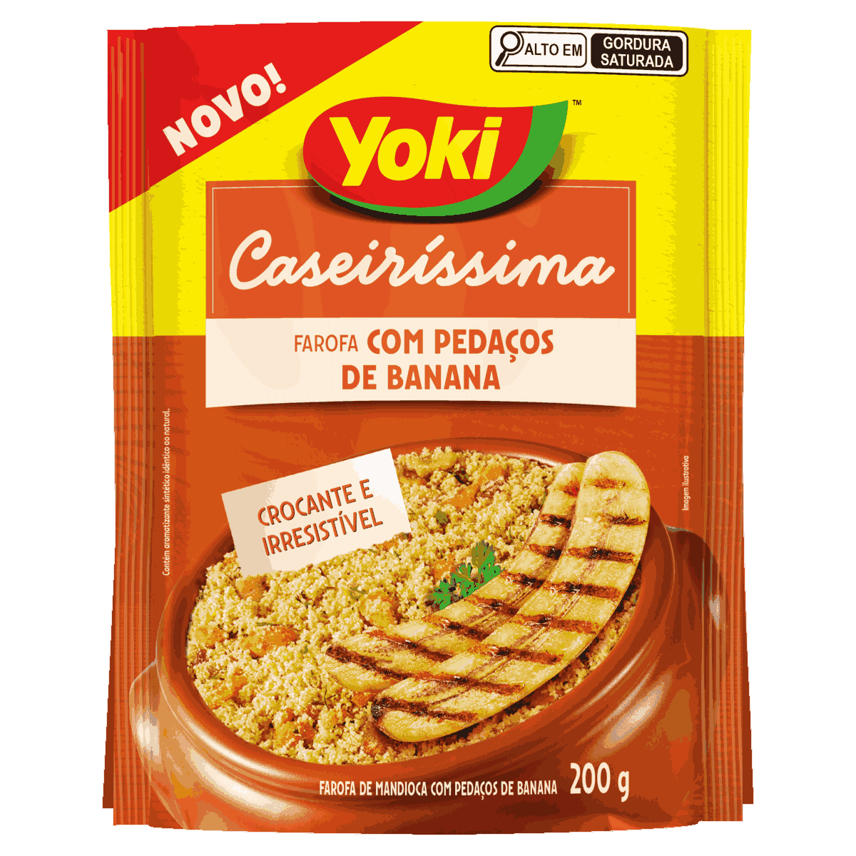 embalagem da farinha caseirissima com pedaços de banana-Yoki-Assaí Atacadista