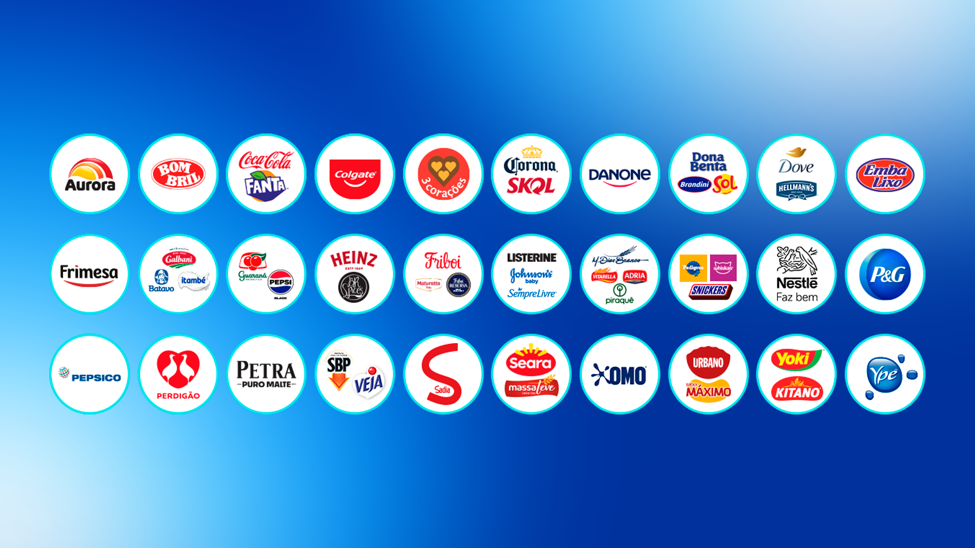 logos das marcas participantes da promoção Aniversário Assaí 51 anos - Assaí Atacadista