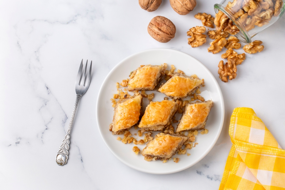 prato com baklava de nozes - cardápio de outono - Assaí Atacadista