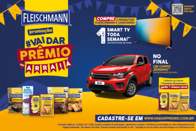 banner azul e amarelo com embalagens dos produtos Fleischmann e texto explicando a promoção-Assaí Atacadista-fermento Fleischmann.png