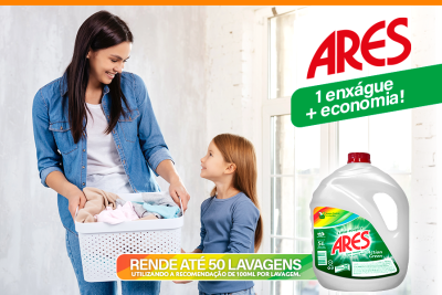 banner Ares lava roupas líquido - Mundo Industrial - Fornecedor Assaí Atacadista