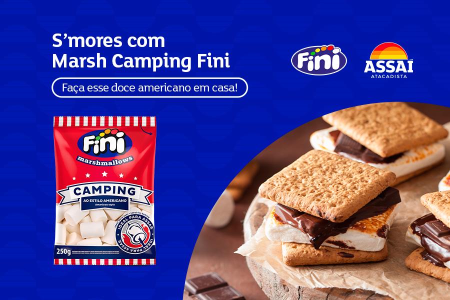 banner da receita smores com Marsh Camping Fini - Assaí Atacadista