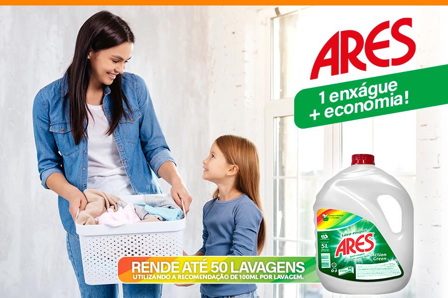 banner Ares lava roupas líquido - Mundo Industrial - Fornecedor Assaí Atacadista