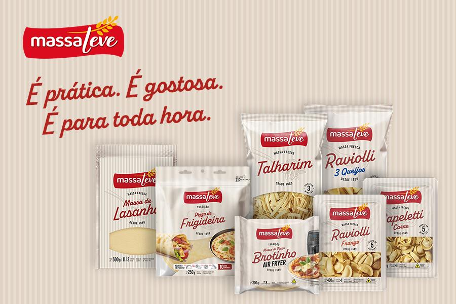 banner com embalagens dos produtos da Linha de Massas Frescas da Massa Leve-Assaí Atacadista.png