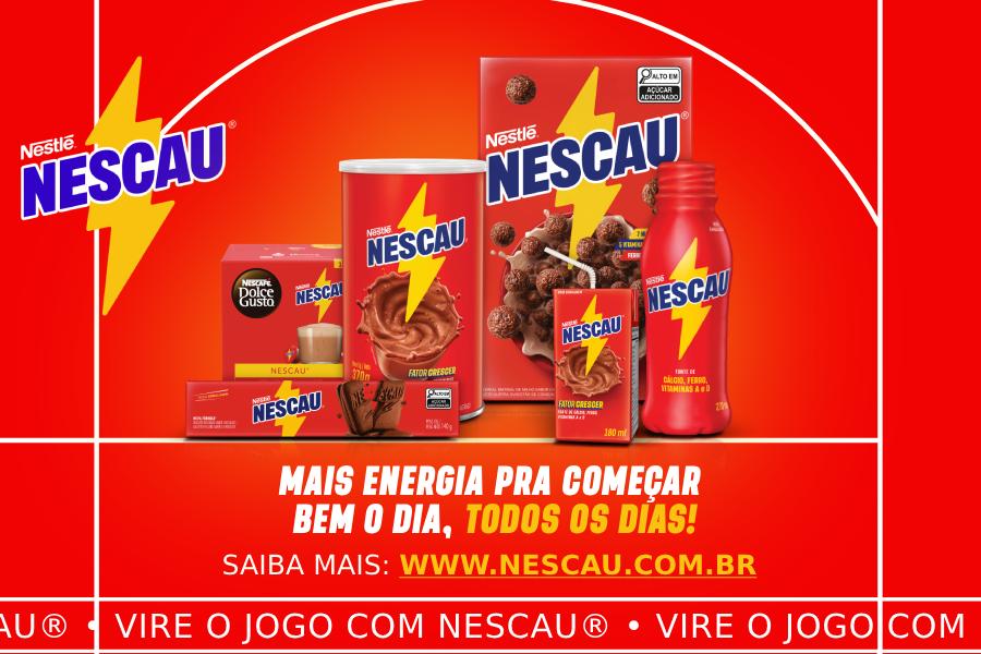 banner embalagens do achocolatado Nescau - Assaí Atacadista
