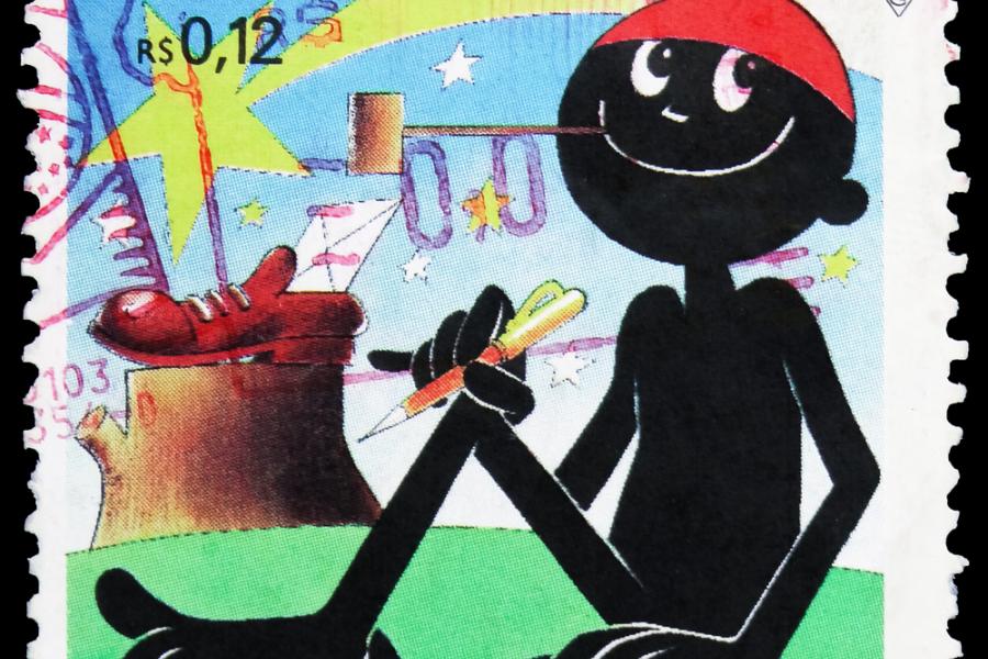 saci perere em um selo desenhado pelo artista Ziraldo - todos os direitos reservados ao artista - dia do saci - Assaí Atacadista