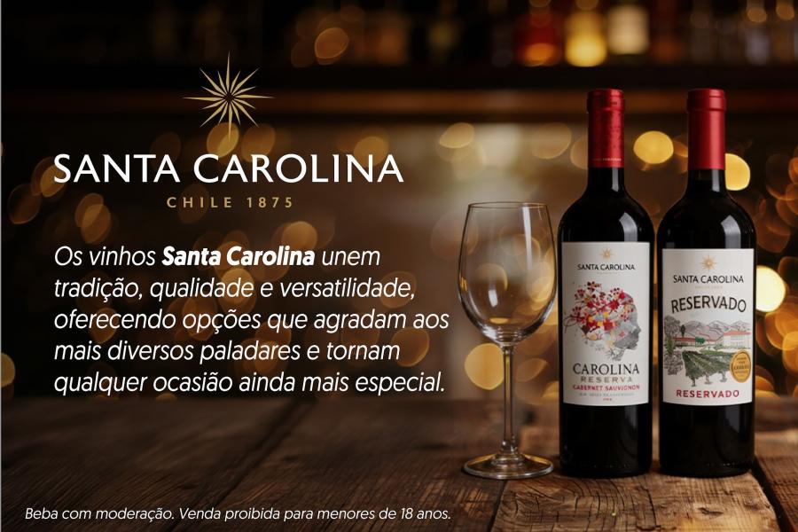 banner com os vinhos Santa Carolina Reserva e Santa Carolina 