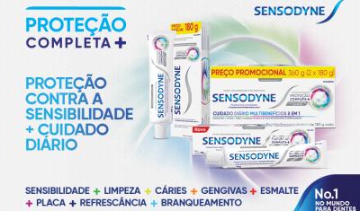 banner com embalagens do creme dental sensodyne-Assaí Atacadista