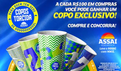 banner da promoção Copos da Torcida-Assaí Atacadista
