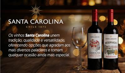 banner com os vinhos Santa Carolina Reserva e Santa Carolina