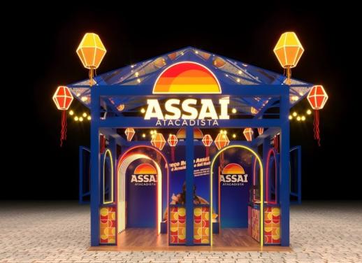 Imagem ilustrativa do projeto 3D da ativação do Assaí nos festejos juninos de Campina Grande 2025 (Foto: Divulgação Assaí)