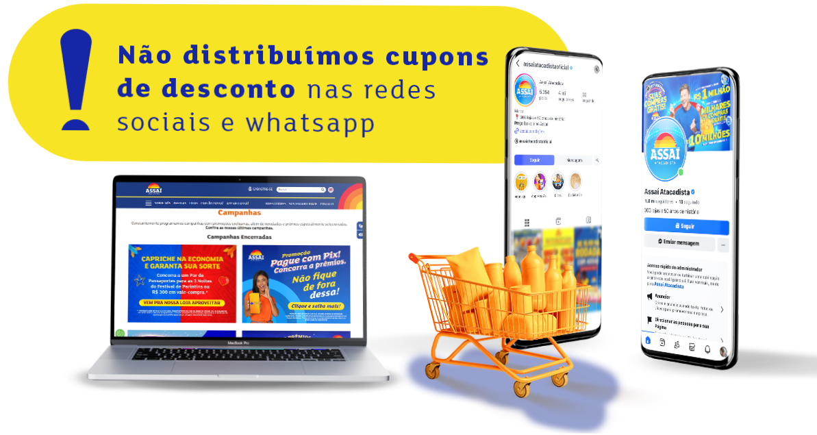 Não distribuímos cupons de desconto nas redes.